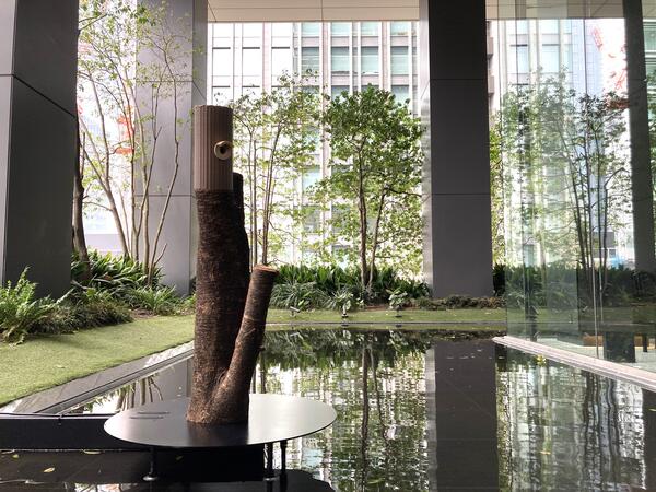 「京橋の巣箱」を設置した東京スクエアガーデン3階「京橋の丘」の様子